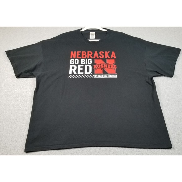 Gildan Other - Nebraska Huskers T-Shirt Mens 2XL XXL Black Nebraska Go Big NCAA Fan Crew Neck